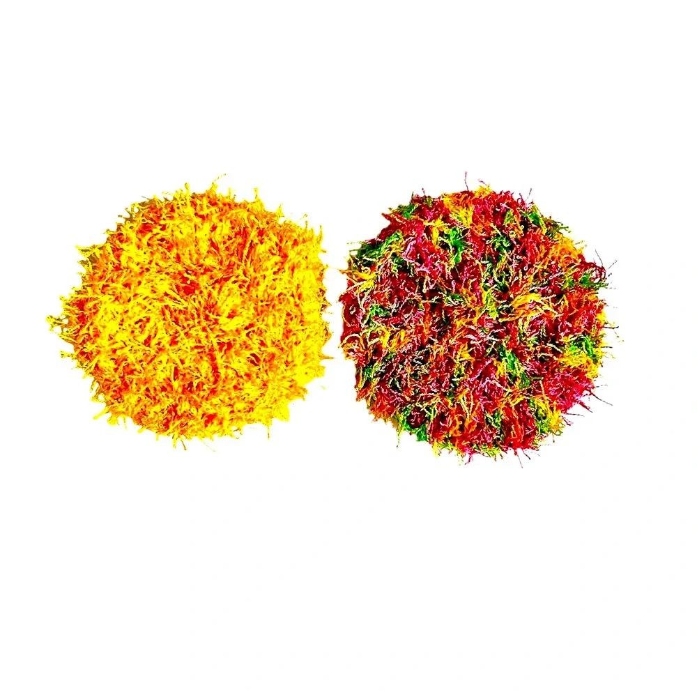 Hand Crafted Colorful Reusable Kitchen Dish Scrubbing Pads Two Crochet Polyester